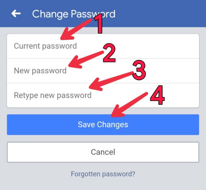 facebook ka password change kaise kare