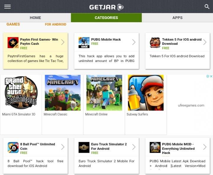 Getjar game download karne ke liye apps