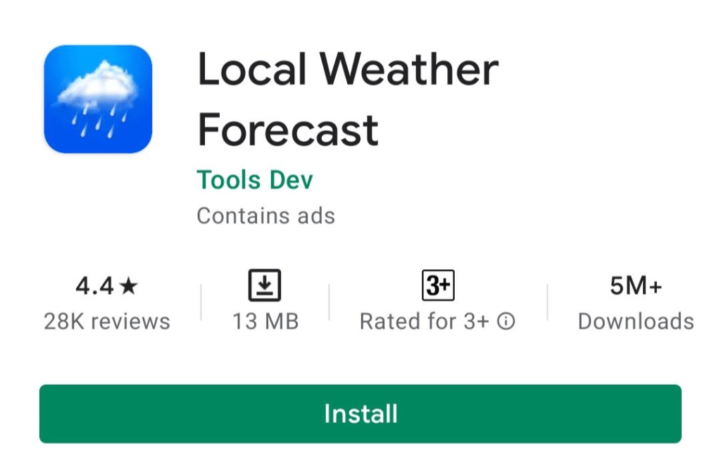 Local Weather forecast app