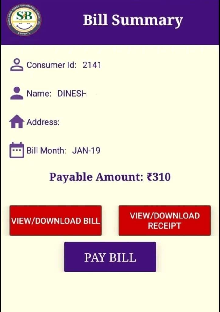 Bill pay summary