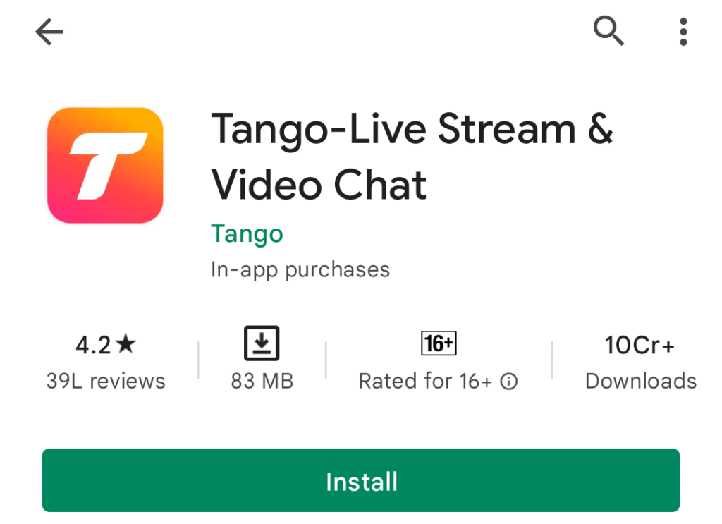 Tango stream App